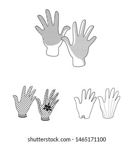 Isolated object of accessory and style icon. Set of accessory and distinctive stock symbol for web.
