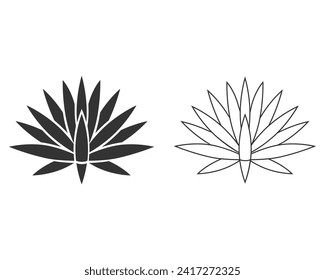 Isolated object of agave and tequila line icon set logo in modern flat style sign. Graphic of agave Stock symbol for web