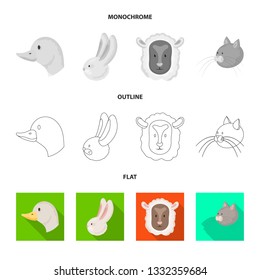 Isolated object of agriculture and breeding icon. Collection of agriculture and organic  stock symbol for web.