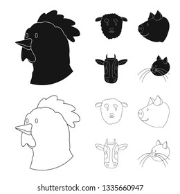 Isolated object of agriculture and breeding icon. Set of agriculture and organic  stock vector illustration.