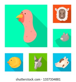 Isolated object of agriculture and breeding icon. Set of agriculture and organic  stock vector illustration.