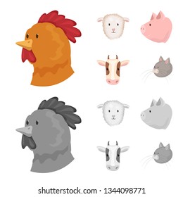 Isolated object of agriculture and breeding icon. Set of agriculture and organic  stock vector illustration.