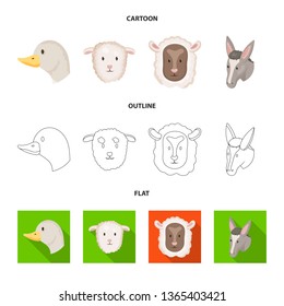 Isolated object of agriculture and breeding icon. Set of agriculture and organic  stock vector illustration.