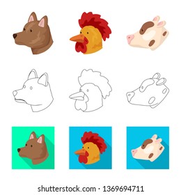 Isolated object of agriculture and breeding icon. Set of agriculture and organic  vector icon for stock.