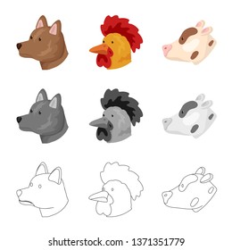 Isolated object of agriculture and breeding icon. Collection of agriculture and organic  stock vector illustration.