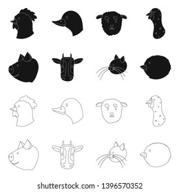 Isolated object  agriculture and breeding icon. Set  agriculture and organic  vector icon  stock.