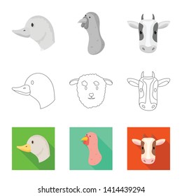Isolated object of agriculture and breeding icon. Set of agriculture and organic  vector icon for stock.