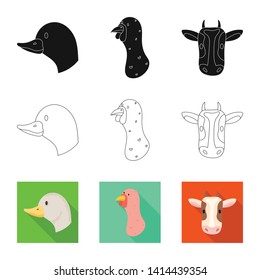 Isolated object of agriculture and breeding icon. Set of agriculture and organic  vector icon for stock.