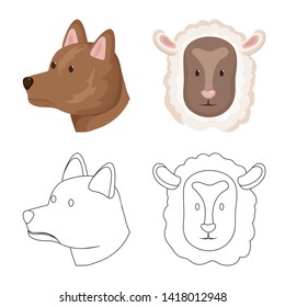 Isolated object of agriculture and breeding icon. Collection of agriculture and organic  stock symbol for web.