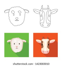 Isolated object of agriculture and breeding icon. Set of agriculture and organic  vector icon for stock.