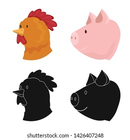 Isolated object of agriculture and breeding icon. Collection of agriculture and organic stock symbol for web.