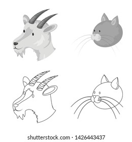 Isolated object of agriculture and breeding icon. Collection of agriculture and organic vector icon for stock.
