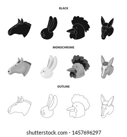 Isolated object of agriculture and breeding icon. Collection of agriculture and organic vector icon for stock.