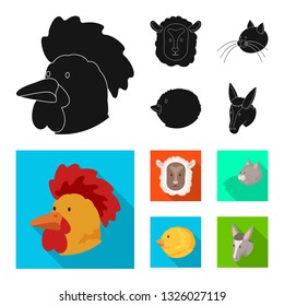 Isolated object of agriculture and breeding logo. Collection of agriculture and organic  stock symbol for web.
