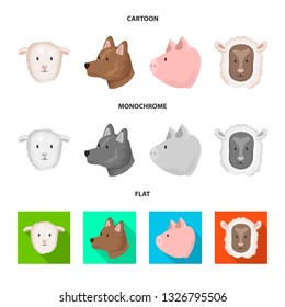 Isolated object of agriculture and breeding logo. Set of agriculture and organic  stock vector illustration.