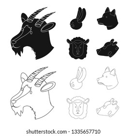 Isolated object of agriculture and breeding logo. Set of agriculture and organic  vector icon for stock.