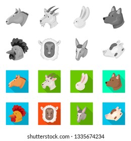 Isolated object of agriculture and breeding logo. Collection of agriculture and organic  stock vector illustration.