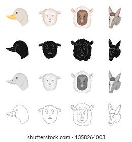Isolated object of agriculture and breeding logo. Set of agriculture and organic  vector icon for stock.