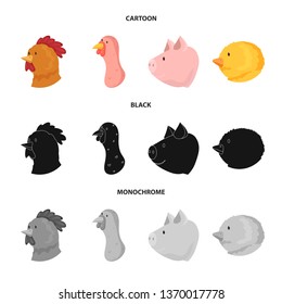 Isolated object of agriculture and breeding logo. Collection of agriculture and organic  vector icon for stock.