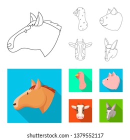 Isolated object of agriculture and breeding logo. Collection of agriculture and organic  stock symbol for web.