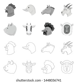 Isolated object of agriculture and breeding logo. Collection of agriculture and organic vector icon for stock.