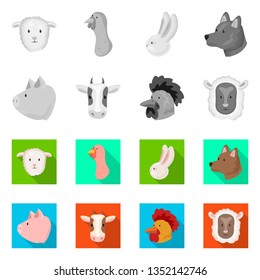 Isolated object of agriculture and breeding sign. Set of agriculture and organic  vector icon for stock.