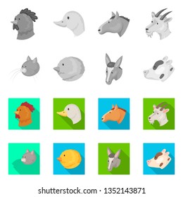 Isolated object of agriculture and breeding sign. Set of agriculture and organic  vector icon for stock.