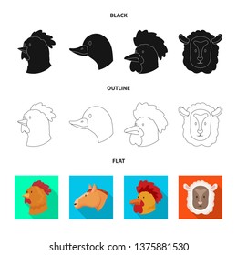 Isolated object of agriculture and breeding sign. Collection of agriculture and organic  vector icon for stock.