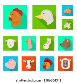 Isolated object of agriculture and breeding sign. Set of agriculture and organic  stock vector illustration.