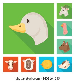 Isolated object of agriculture and breeding sign. Set of agriculture and organic  vector icon for stock.
