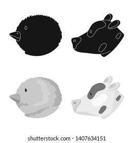 Isolated object of agriculture and breeding sign. Set of agriculture and organic  vector icon for stock.