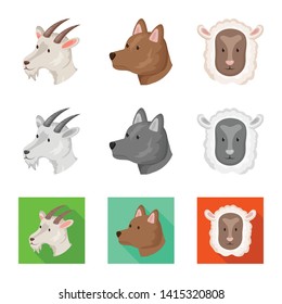 Isolated object of agriculture and breeding sign. Set of agriculture and organic  vector icon for stock.