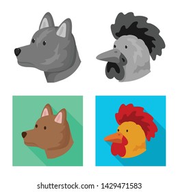 Isolated object of agriculture and breeding sign. Collection of agriculture and organic vector icon for stock.