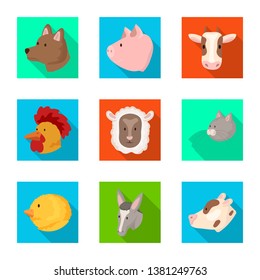 Isolated object of agriculture and breeding symbol. Set of agriculture and organic  stock symbol for web.