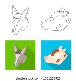 Isolated object of agriculture and breeding symbol. Set of agriculture and organic  vector icon for stock.
