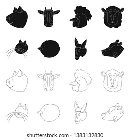 Isolated object of agriculture and breeding symbol. Set of agriculture and organic  stock symbol for web.
