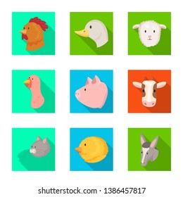 Isolated object of agriculture and breeding symbol. Collection of agriculture and organic  stock symbol for web.