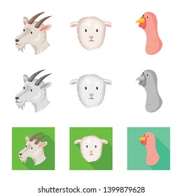 Isolated object of agriculture and breeding symbol. Set of agriculture and organic  vector icon for stock.