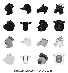 Isolated object of agriculture and breeding symbol. Set of agriculture and organic  vector icon for stock.