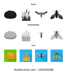 Isolated object of agriculture and farming icon. Collection of agriculture and plant  stock symbol for web.