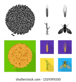 Isolated object of agriculture and farming icon. Collection of agriculture and plant  vector icon for stock.