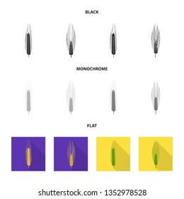Isolated object of agriculture and farming icon. Set of agriculture and plant  stock vector illustration.