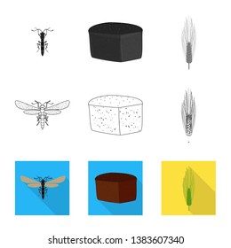 Isolated object of agriculture and farming icon. Collection of agriculture and plant  vector icon for stock.