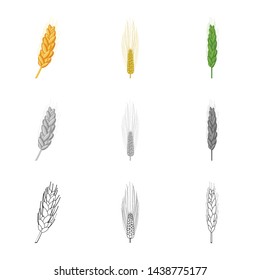 Isolated object of agriculture and farming icon. Set of agriculture and plant stock symbol for web.