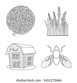 Isolated object of agriculture and farming icon. Set of agriculture and plant stock vector illustration.