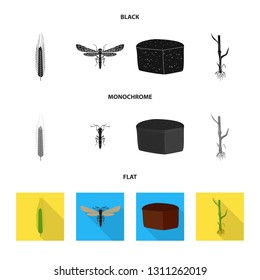 Isolated object of agriculture and farming logo. Collection of agriculture and plant  vector icon for stock.