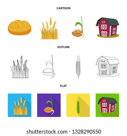 Isolated object of agriculture and farming logo. Collection of agriculture and plant  stock symbol for web.