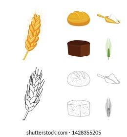 Isolated object of agriculture and farming logo. Set of agriculture and plant stock vector illustration.