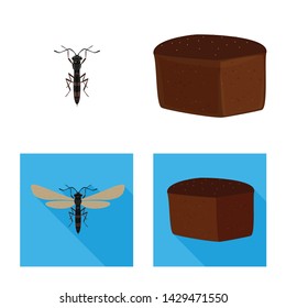 Isolated object of agriculture and farming logo. Set of agriculture and plant vector icon for stock.