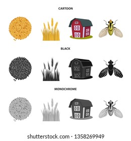 Isolated object of agriculture and farming sign. Set of agriculture and plant  vector icon for stock.